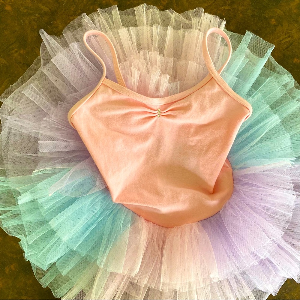 Metro Art SUPER CUTE SLEEVELESS PINK BLUE & PURPLE TUTU DRESS SIZE MEDIUM🌟EUC🌟